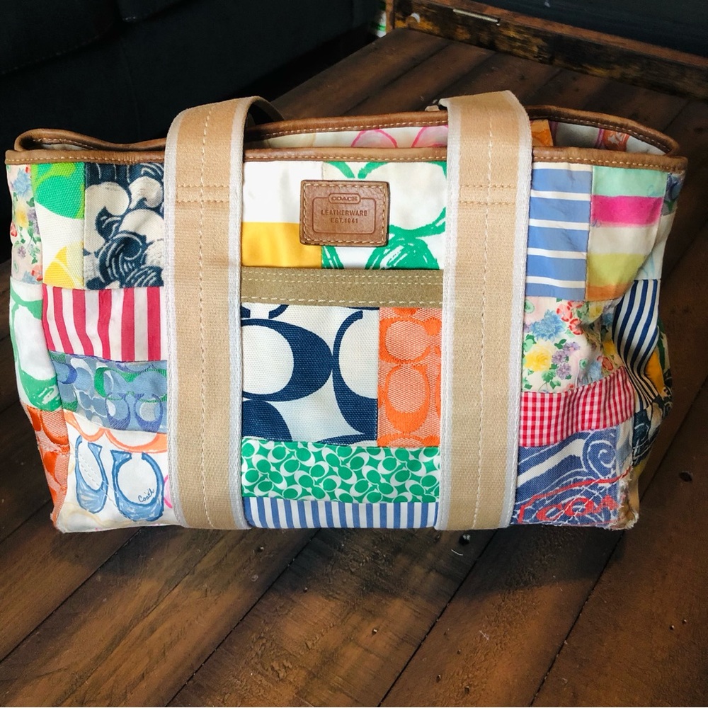 Coach Multicolor Patchwork Tote Bag